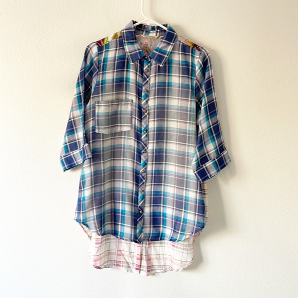 Soft Surroundings Mixed Media Embroidered Blouse - Picture 1 of 10